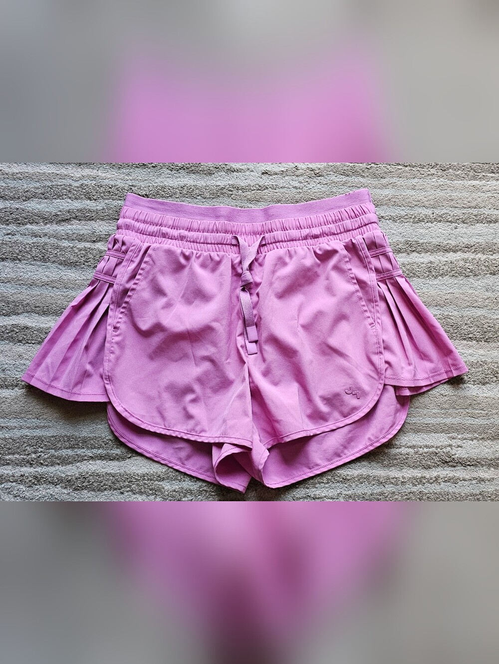 JoyLab Pink Pleated Side-Panel Athletic Shorts Small